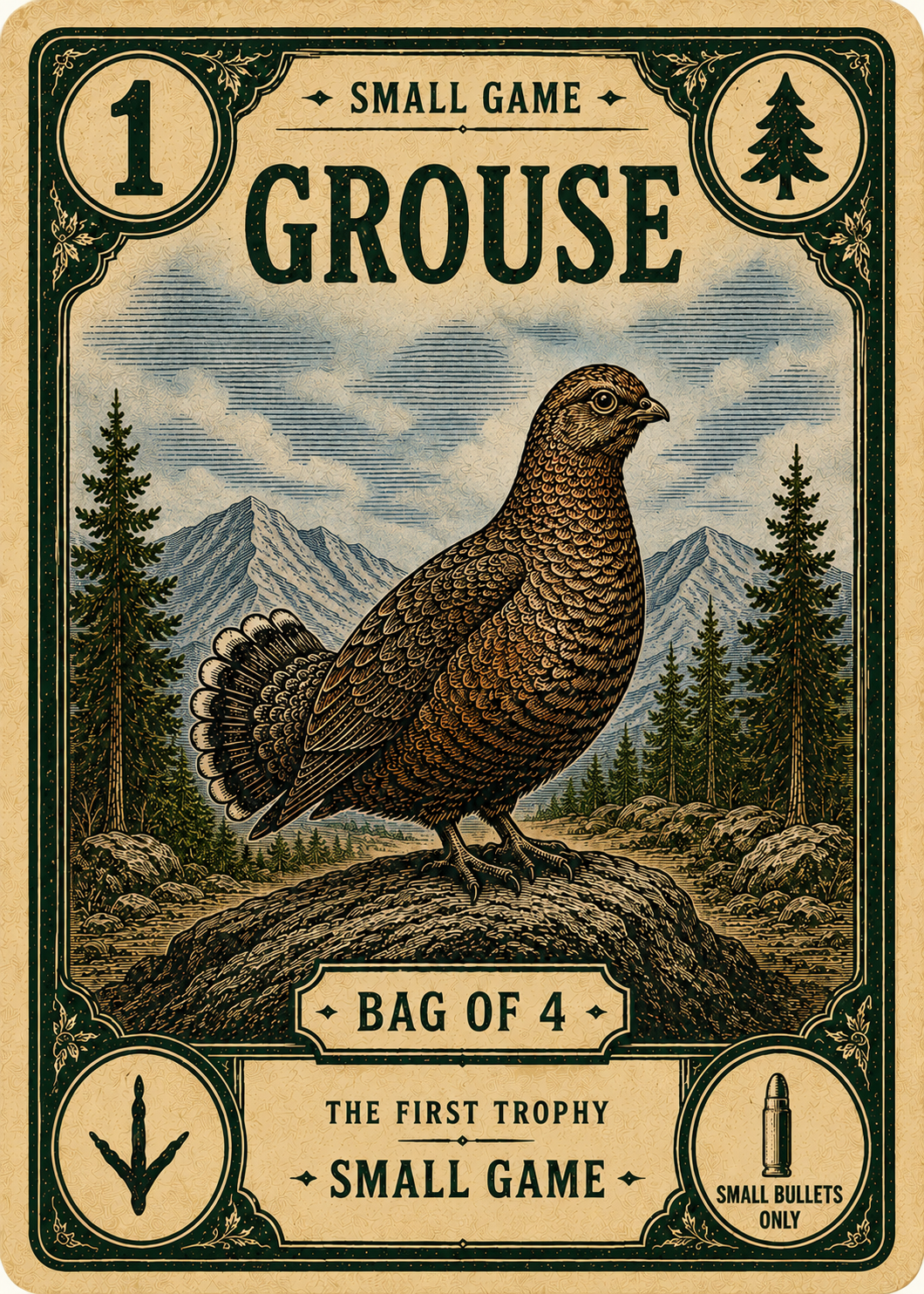 Grouse trophy card