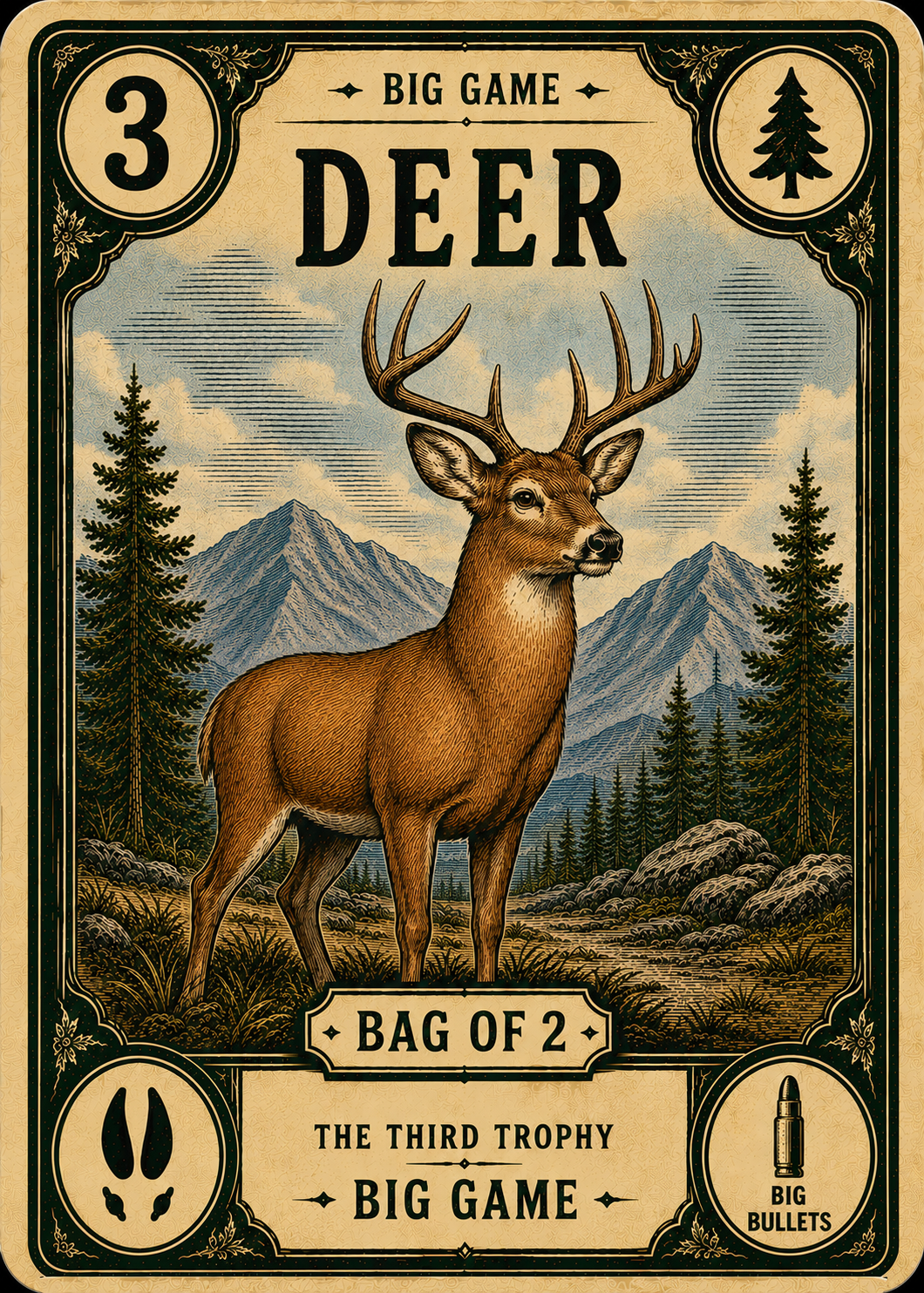 Deer trophy card
