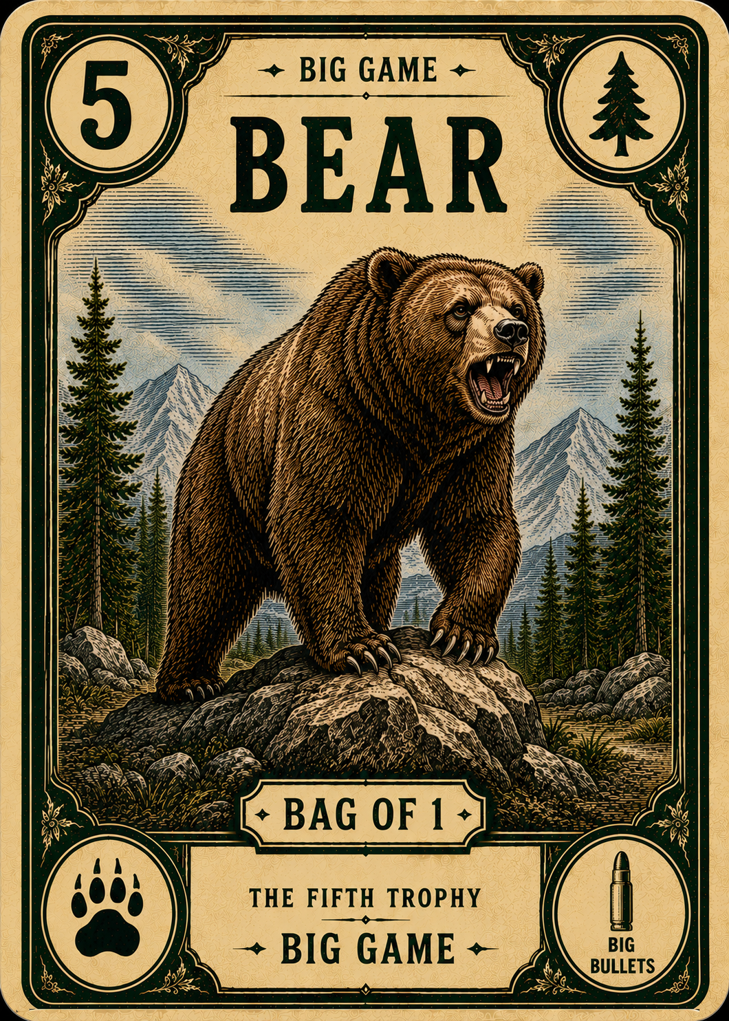 Bear trophy card